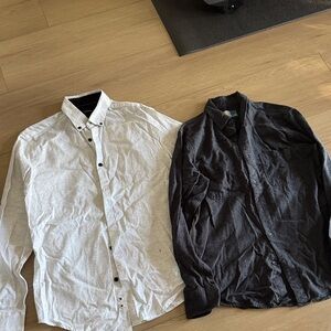 White and Black Button-Up Shirts